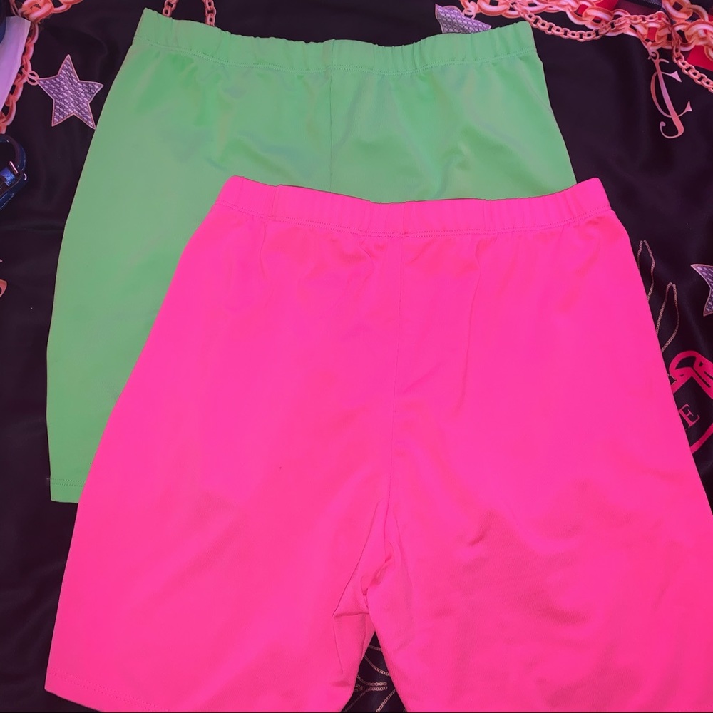 Neon biker shorts